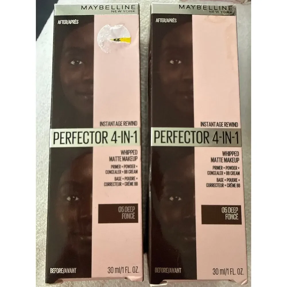 2 -Maybelline Instant Age Rewind Perfector 4-In-1 Matte Makeup NEW Deep Fonce
